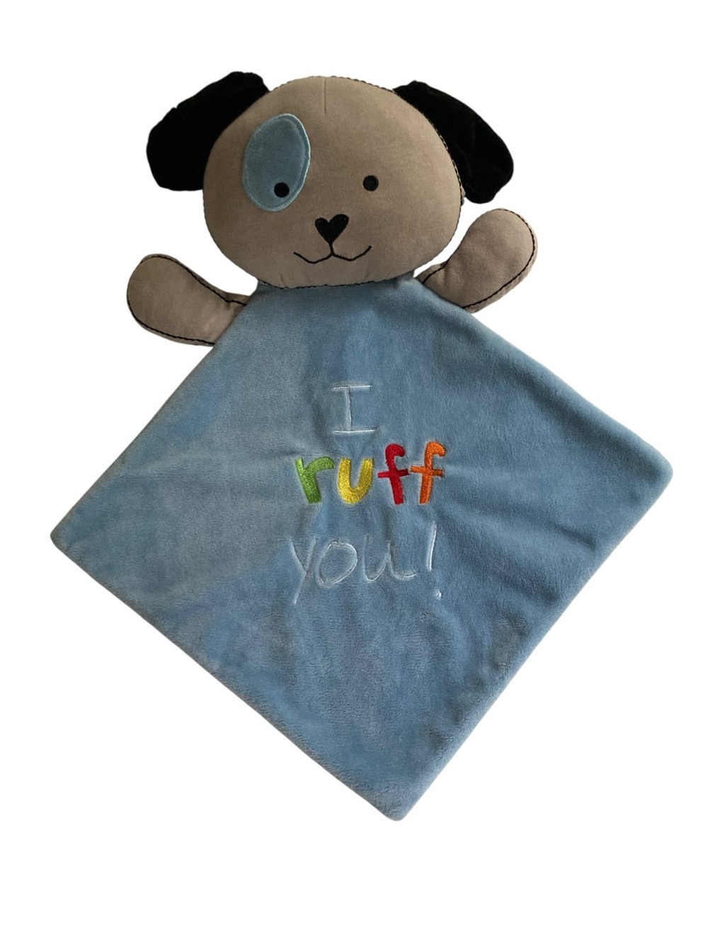Sandra Magsamen Puppy Dog Blue Lovey Security Blanket I Ruff You Andrews Blaine